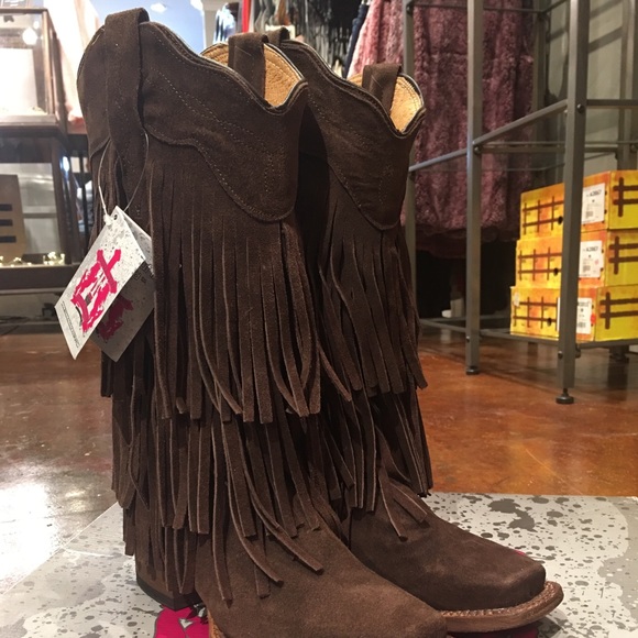 Shoes - Tanner Mark Suede Fringe Boot